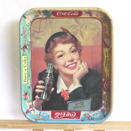 image of Coca Cola Menu Girl Tray