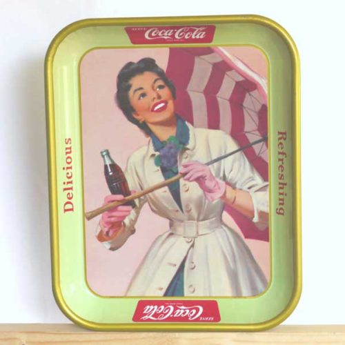 image of Vintage Coca Cola Umbrella Girl Tray