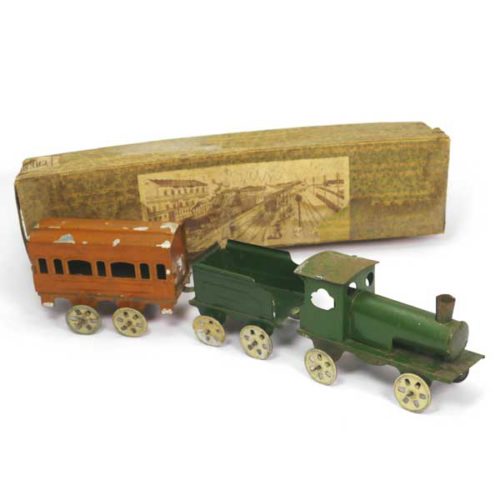 image of JEP tin train penny toy with box