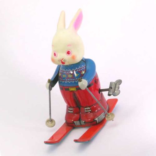image of Ski Bunny tin wind up toy